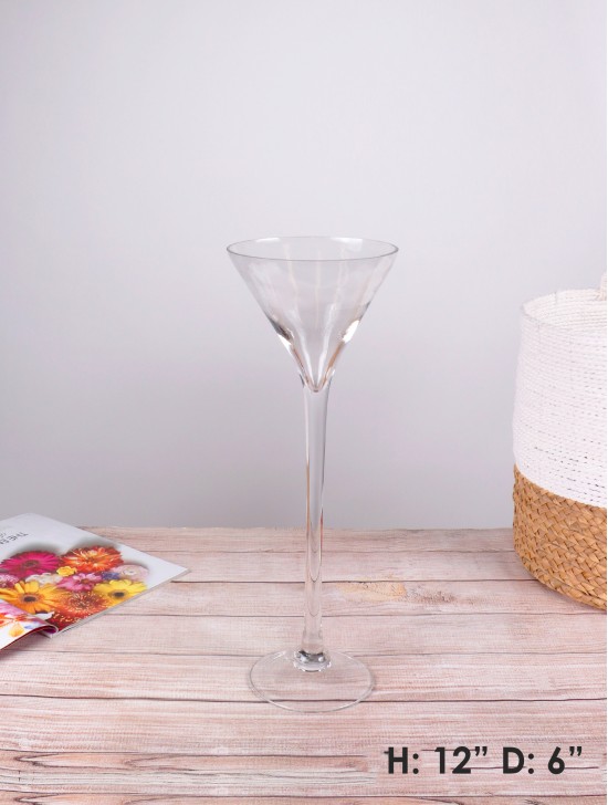 GOBLET STYLE GLASS VASE (PICKUP ONLY)